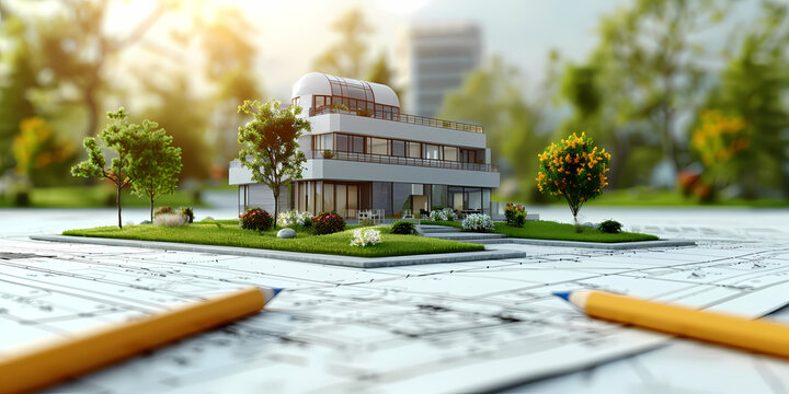 Superbe photo de plan d'architecte