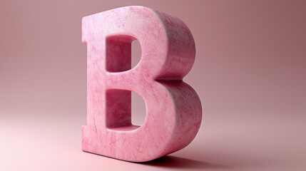 3D Speech B text on solid background.