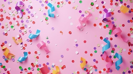 Birthday confetti flat design front view event theme animation colored pastel