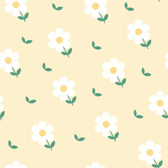 Seamless flower pattern design vector. Floral print for fabric.