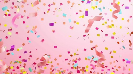 Birthday confetti flat design front view event theme animation colored pastel.