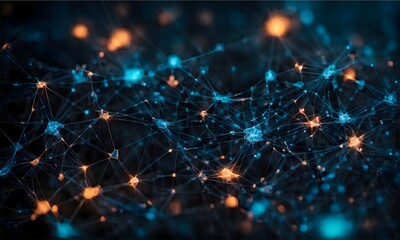 futuristic network of interconnected nodes and lines