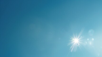 Clear sky background featuring a bright sun and a deep blue gradient