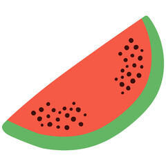 Abstract watermelon illustration in cartoon style in PNG