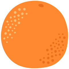 Abstract orange fruit illustration in cartoon style in PNG