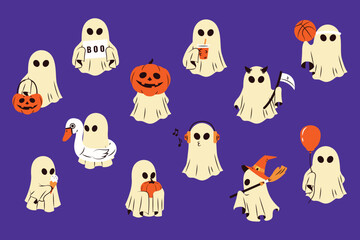 Illustration vector Halloween Boo Collections