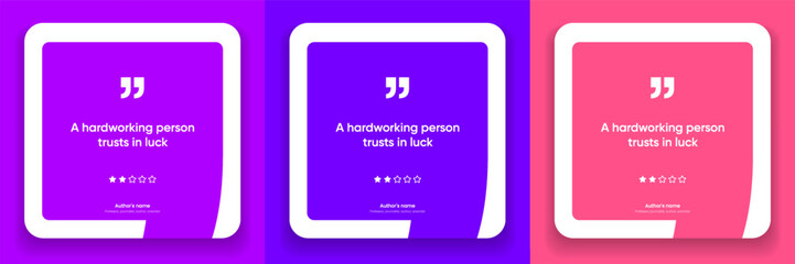 3D bubble testimonial banner, quote, infographic. Social media post template designs for quotes. Empty speech bubbles, quote bubbles and text box. Vector Illustration EPS10.