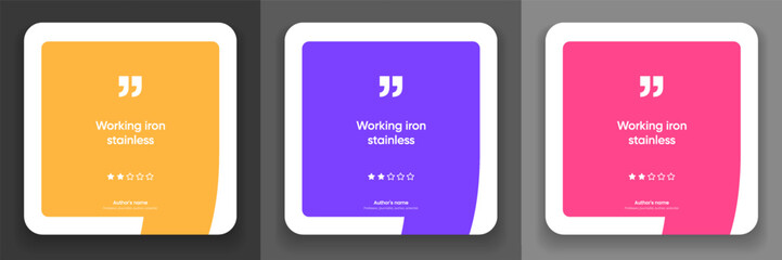 3D bubble testimonial banner, quote, infographic. Social media post template designs for quotes. Empty speech bubbles, quote bubbles and text box. Vector Illustration EPS10.