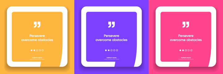 3D bubble testimonial banner, quote, infographic. Social media post template designs for quotes. Empty speech bubbles, quote bubbles and text box. Vector Illustration EPS10.