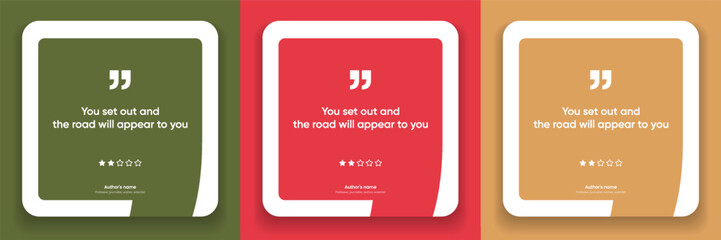 3D bubble testimonial banner, quote, infographic. Social media post template designs for quotes. Empty speech bubbles, quote bubbles and text box. Vector Illustration EPS10.