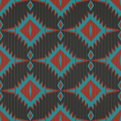 Navajo and Native American patterns blend with Aztec and tribal motifs for a bohemian, ethnic design ideal for patterns, creating a vintage, ethnic wallpaper perfect for rugs, fabrics, decorative 
