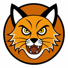 bobcat-logo--angry--side-view-with-oval--white-bac