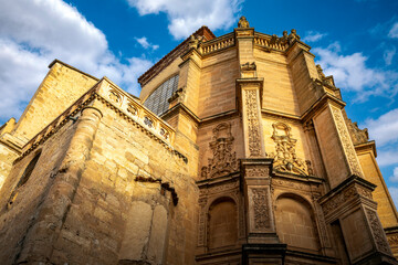 View of the Plateresque apse of the Parish Church of Santa María del Salvador in Chinchilla de...