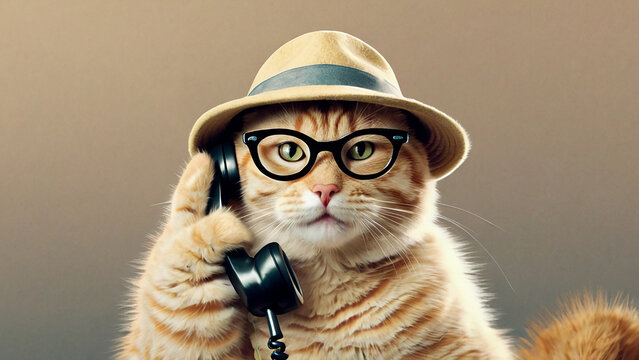 illustration of a cat calling