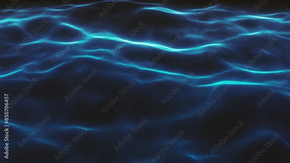 Aufkleber abstract digital ocean surface background/ animation of an abstract background with quiet digital oc