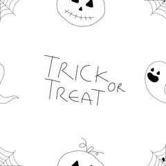 happy halloween pumpkin seamless pattern