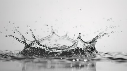 Splashing puddles of water on a white background