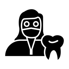Female Dentist Glyph Icon