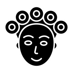 Hair Curler Glyph Icon