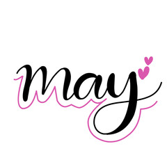 May calligraphy hand drawn vector