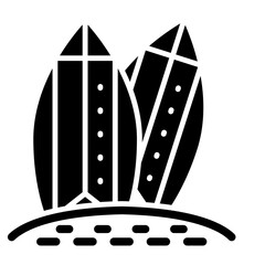 Surfing Board Glyph Icon