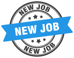 Fototapeta premium new job stamp. new job label on transparent background. round sign