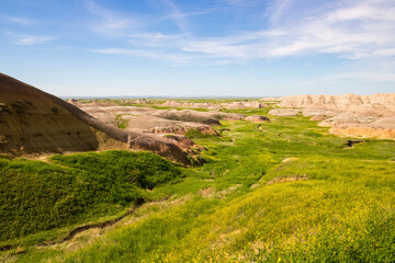 Badlands of South Dakota landscape scene
