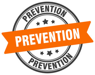 prevention stamp. prevention label on transparent background. round sign