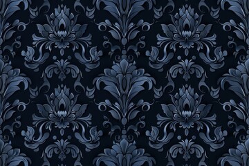 Elegant Damask Pattern in Blue Tones