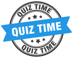 quiz time stamp. quiz time label on transparent background. round sign