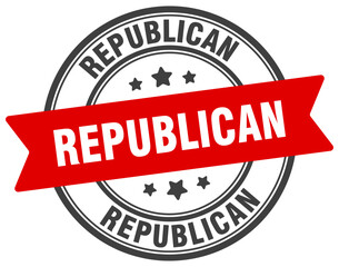 republican stamp. republican label on transparent background. round sign