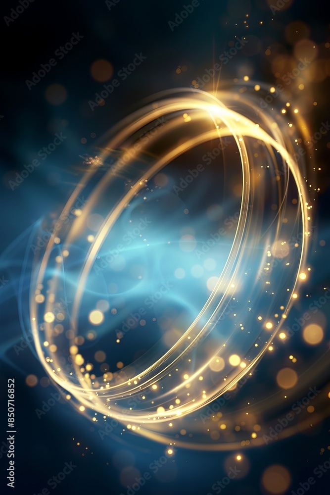 Poster glowing red lines on a black background, creating spiral and wavy patterns.