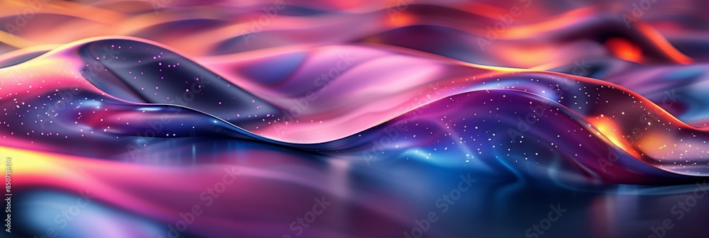 Poster abstract background with colorful wavy shapes