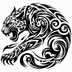 Fototapeta premium tribal tattoo design leopard