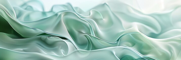 Obraz premium A light green and white background with soft lines, light colors, and an abstract design that suggests elegance and modernity