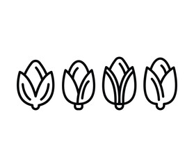 pistachio icons symbol vector design simple line black white color illustration collection sets