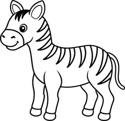 Fototapeta premium Zebra black and white vector illustration for coloring book