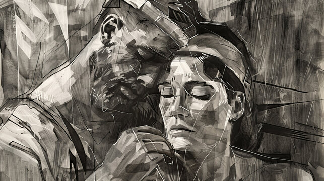 Samson and Delilah Biblical Illustration Gen AI