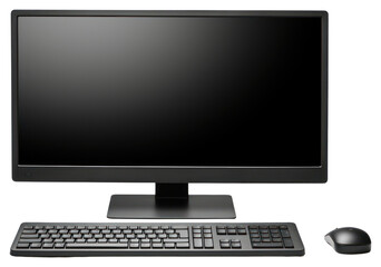 PNG Black computer screen keyboard monitor.