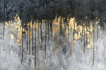 Featuring paint drips in shades of black and grey, this wallpaper creates a powerful and brooding atmosphere that is both sophisticated and edgy.