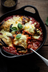 involtini roulés de légumes à la sauce tomate fromage et pesto aubergine