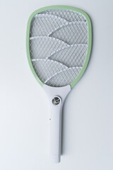 green mosquito swatter isolated on white background