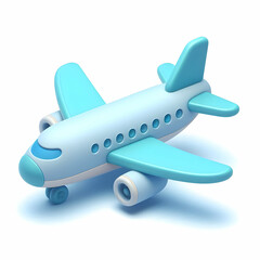 Airplane Icon in 3D Flat Design on White Background with Copy Space   Vector Image for Travel and Aviation Concepts
