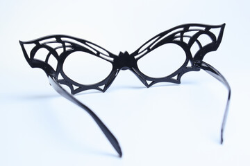 fancy butterfly glasses isolated on white background