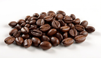 Extreme close up coffee bean on white background