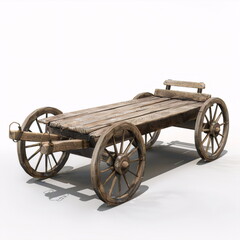 Fototapeta premium medieval wooden cart with four wheels