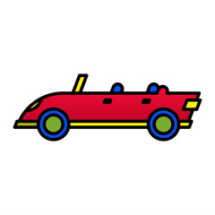 Flat colorful car icon element asset design
