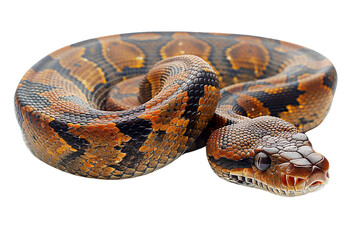 Obraz premium Close up of Ball python snake isolated on white background, , transparent background