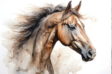 Obraz premium Horse in white background
