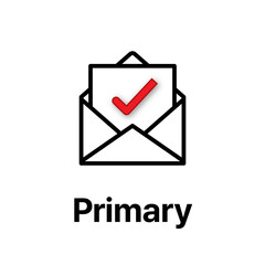 Simplified e-mail icon. Modern linear PNG icon for UI design. primary mail pictogram. email category symbol.